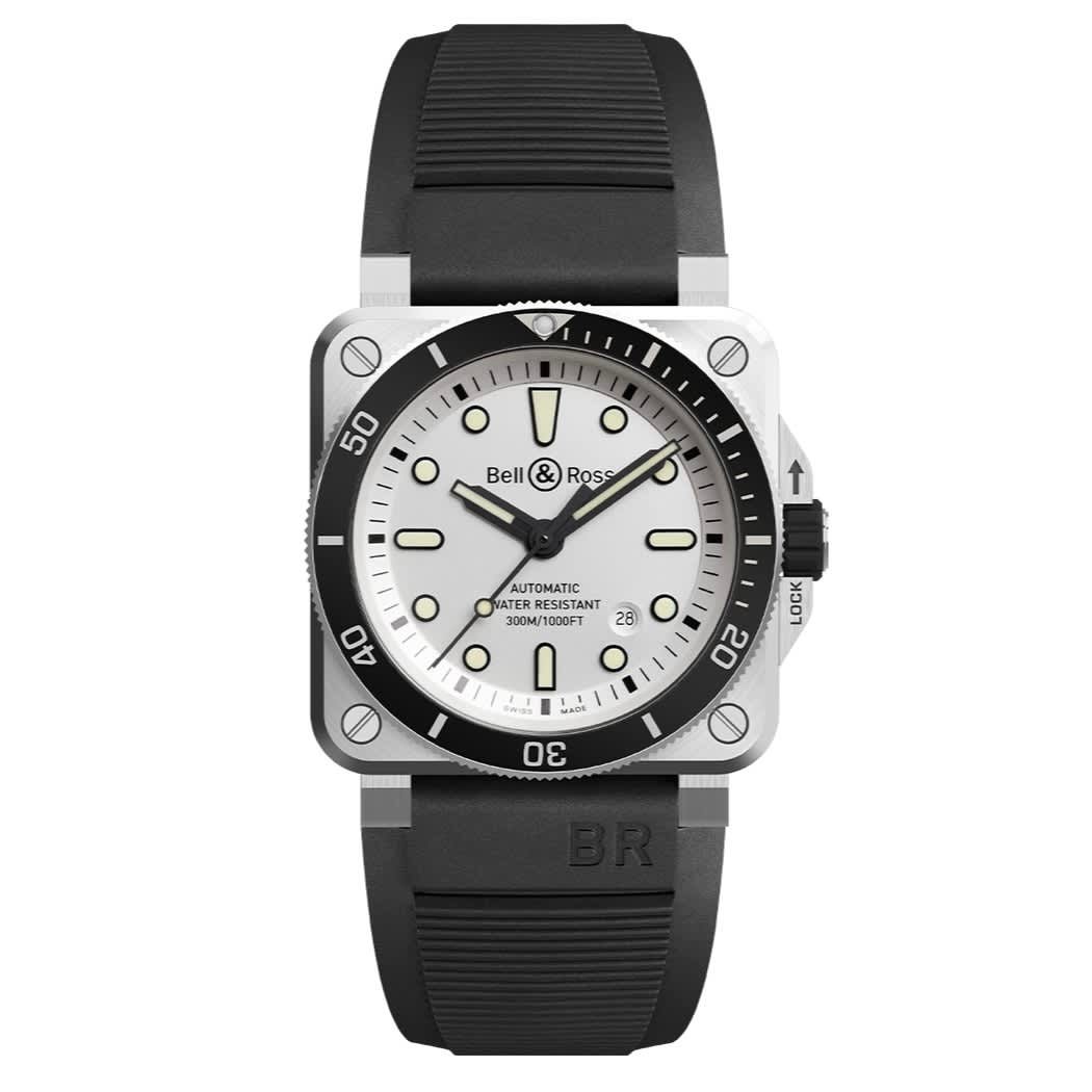 Bell & Ross BR 03-92 Diver White (BR0392-D-WH-ST/SRB) - Chrono Swiss Watch Bell & Ross BR 03-92 Diver White (BR0392-D-WH-ST/SRB) - Chrono Swiss Watch