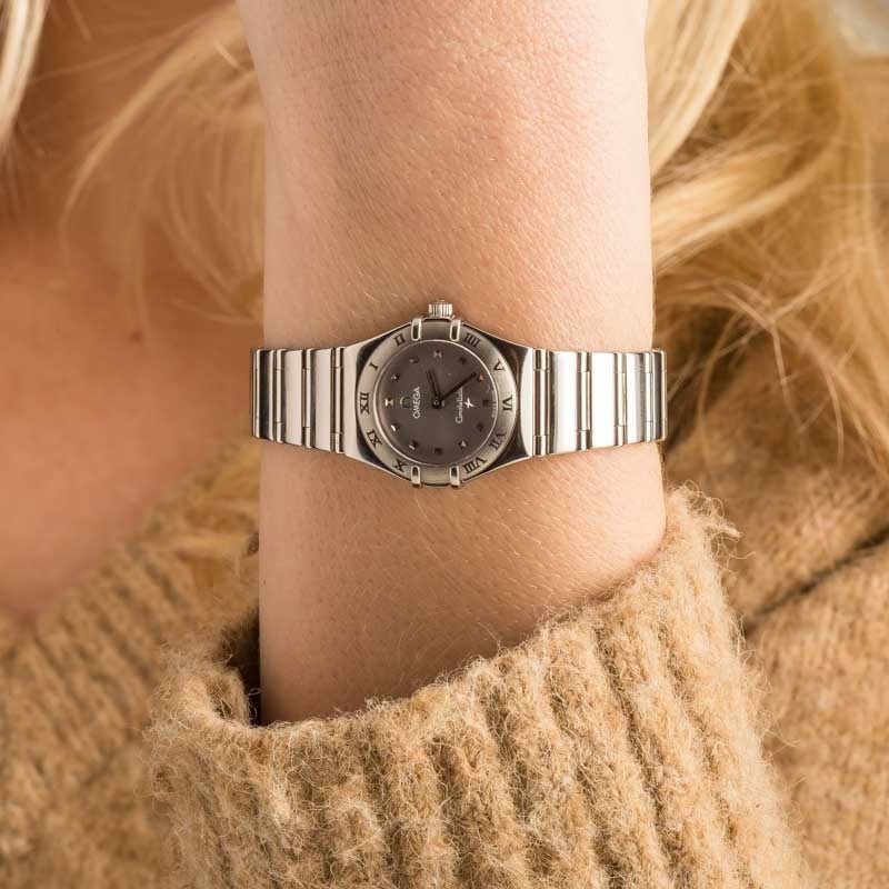 Ladies Mini Omega Constellation Grey Dial - Chrono Swiss Watch Ladies Mini Omega Constellation Grey Dial - Chrono Swiss Watch