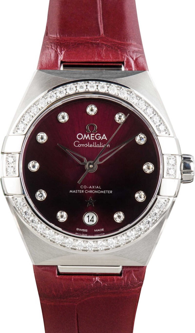 Omega Constellation Red Diamond Dial - Chrono Swiss Watch Omega Constellation Red Diamond Dial - Chrono Swiss Watch