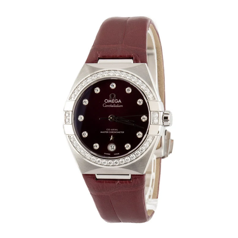 Omega Constellation Red Diamond Dial - Chrono Swiss Watch Omega Constellation Red Diamond Dial - Chrono Swiss Watch