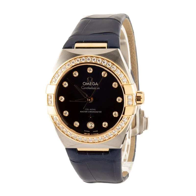 Omega Constellation Two Tone Blue Diamond Dial - Chrono Swiss Watch Omega Constellation Two Tone Blue Diamond Dial - Chrono Swiss Watch