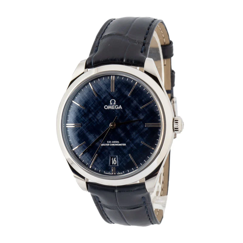 Omega De Ville Tresor Blue Patterned Dial - Chrono Swiss Watch Omega De Ville Tresor Blue Patterned Dial - Chrono Swiss Watch