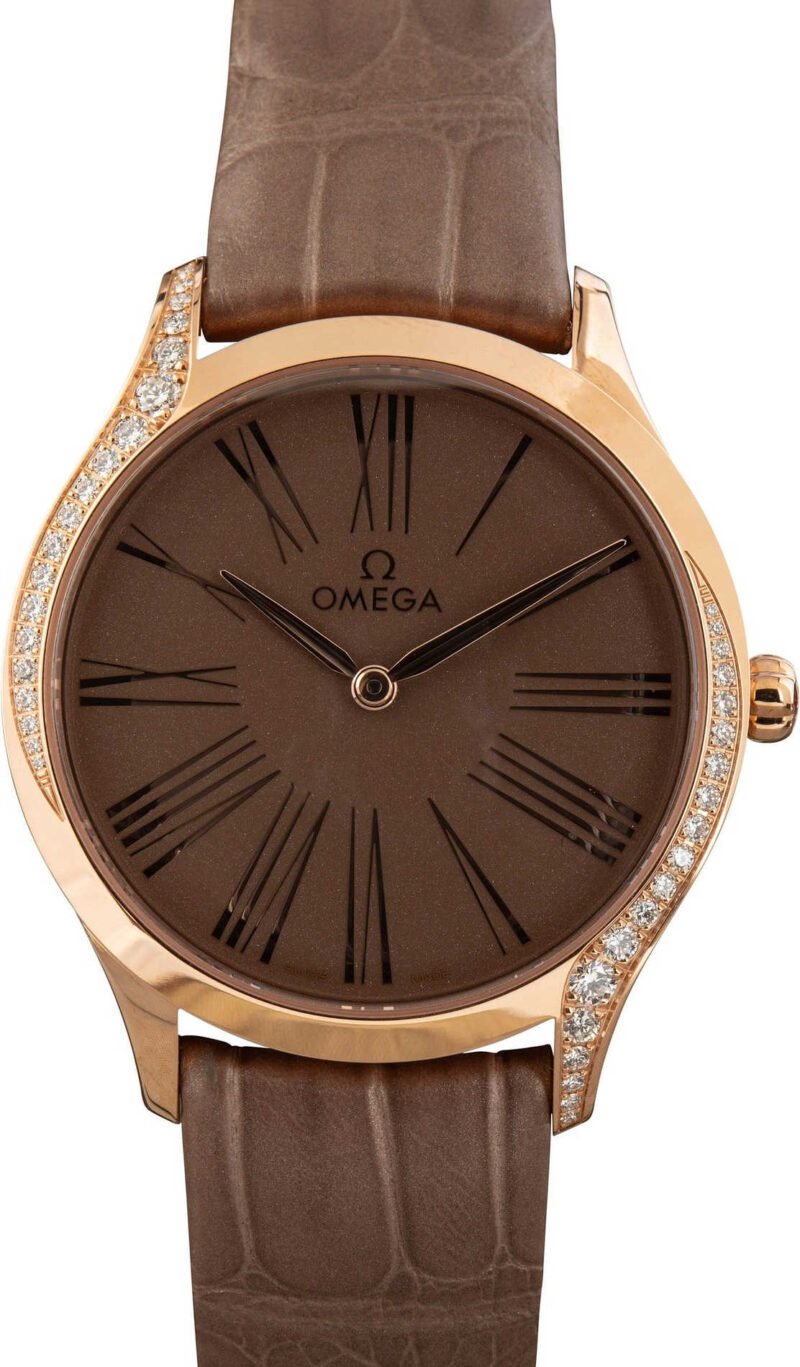 Omega De Ville Tresor Sedna Gold Brown Roman Dial - Chrono Swiss Watch Omega De Ville Tresor Sedna Gold Brown Roman Dial - Chrono Swiss Watch