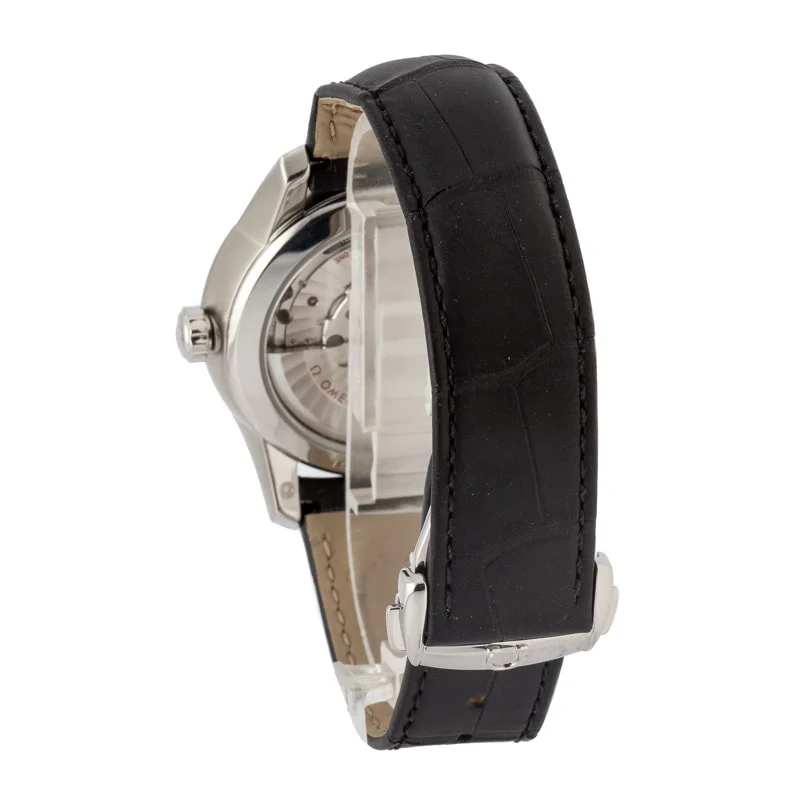 Omega Steel on Leather De Ville Black Roman Dial - Chrono Swiss Watch Omega Steel on Leather De Ville Black Roman Dial - Chrono Swiss Watch