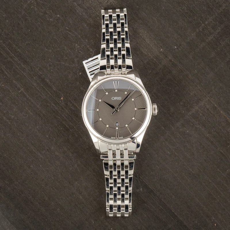Oris Artelier Date Diamonds Grey Dial - Chrono Swiss Watch Oris Artelier Date Diamonds Grey Dial - Chrono Swiss Watch