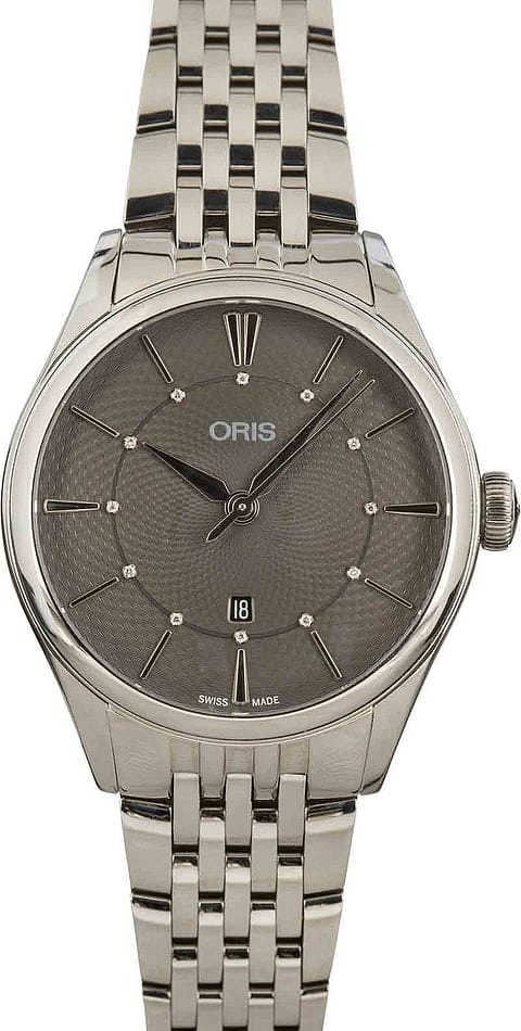 Oris Artelier Date Diamonds Grey Dial - Chrono Swiss Watch Oris Artelier Date Diamonds Grey Dial - Chrono Swiss Watch