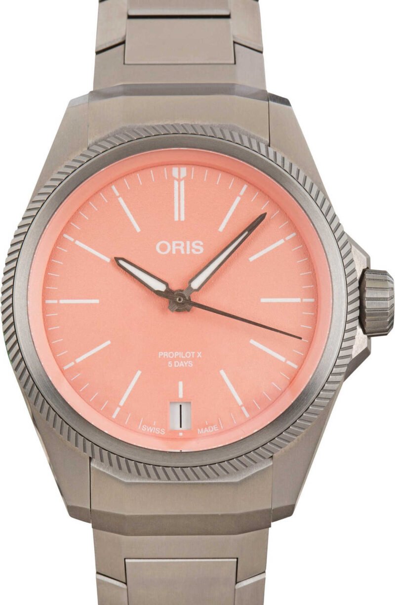 Oris Titanium ProPilot X Pink Dial - Chrono Swiss Watch Oris Titanium ProPilot X Pink Dial - Chrono Swiss Watch