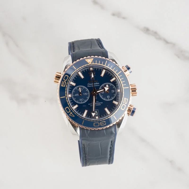 Used Omega Seamaster Blue Dial Planet Ocean 600M - Chrono Swiss Watch Used Omega Seamaster Blue Dial Planet Ocean 600M - Chrono Swiss Watch