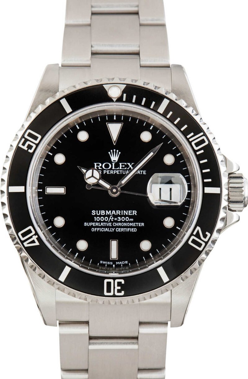Used Rolex 16610 Submariner Steel Oyster - Chrono Swiss Watch Used Rolex 16610 Submariner Steel Oyster - Chrono Swiss Watch