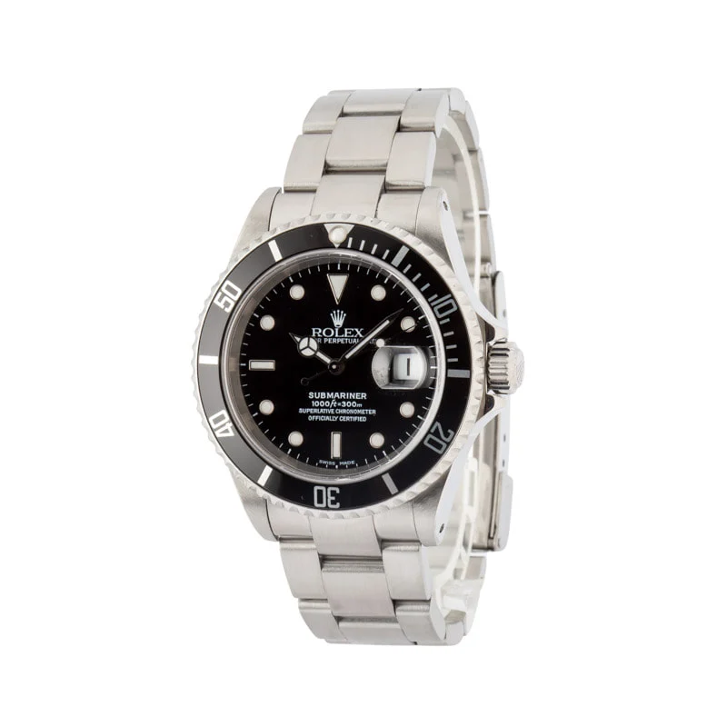 Used Rolex 16610 Submariner Steel Oyster - Chrono Swiss Watch Used Rolex 16610 Submariner Steel Oyster - Chrono Swiss Watch
