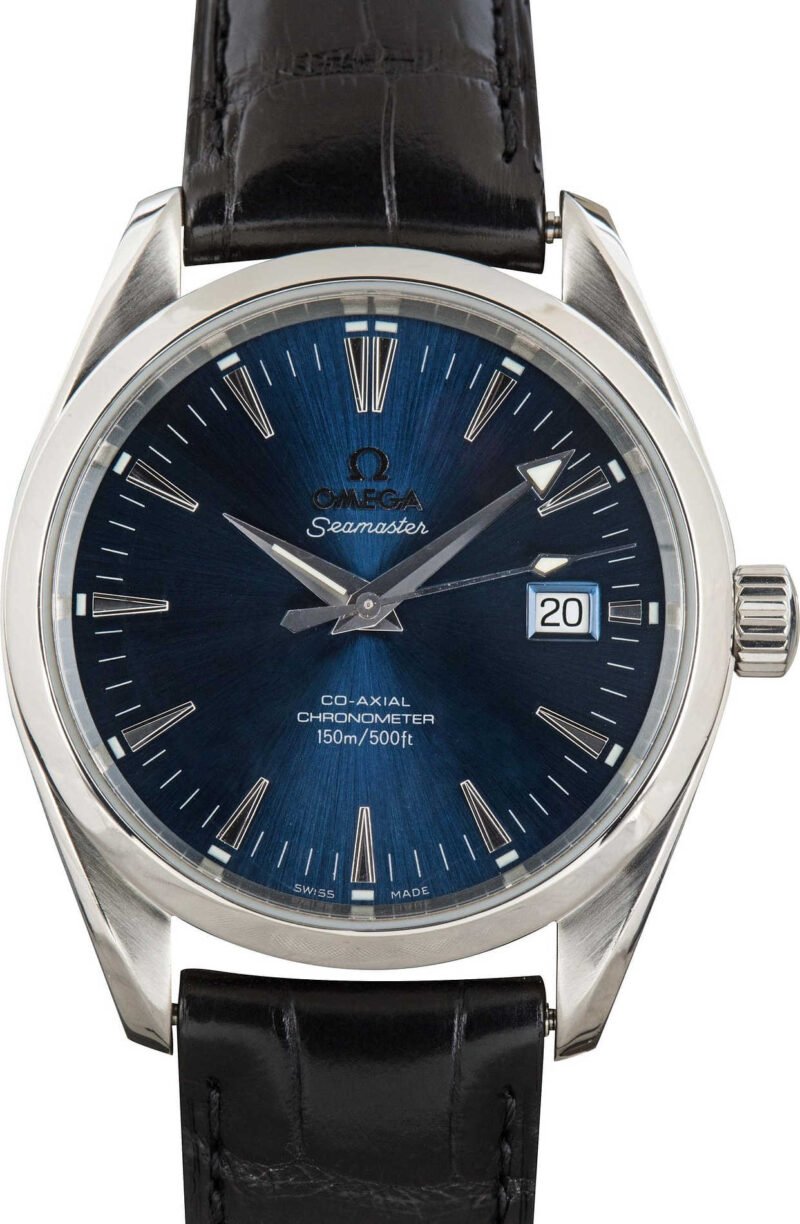 Used Steel Omega Seamaster Blue Dial - Chrono Swiss Watch Used Steel Omega Seamaster Blue Dial - Chrono Swiss Watch