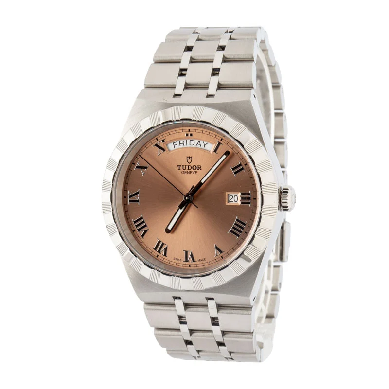 Used Tudor Royal 28600 Salmon Dial - Chrono Swiss Watch Used Tudor Royal 28600 Salmon Dial - Chrono Swiss Watch