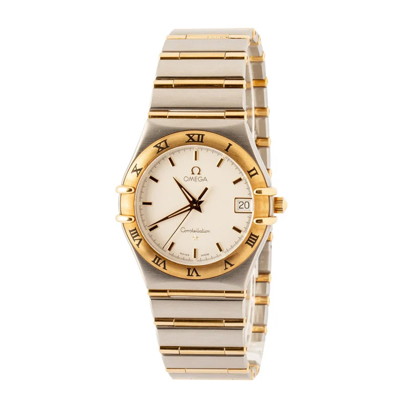 Used Two Tone Omega Constellation Silver Textured Dial - Chrono Swiss Watch Used Two Tone Omega Constellation Silver Textured Dial - Chrono Swiss Watch