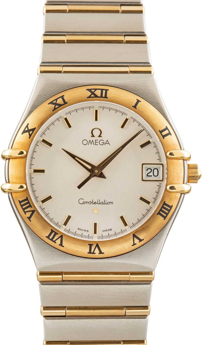 Used Two Tone Omega Constellation Silver Textured Dial - Chrono Swiss Watch Used Two Tone Omega Constellation Silver Textured Dial - Chrono Swiss Watch