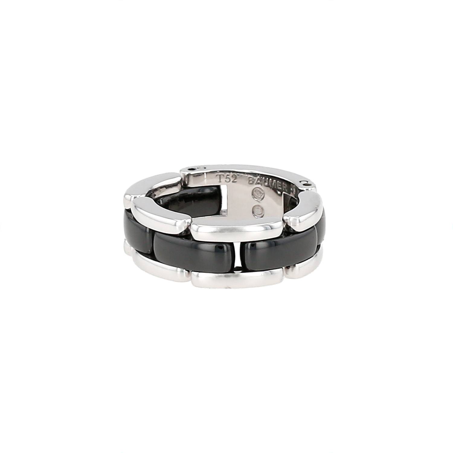 Bague articulée Chanel Ultra moyen modèle en or blanc et céramique Bague articulée Chanel Ultra moyen modèle en or blanc et céramique