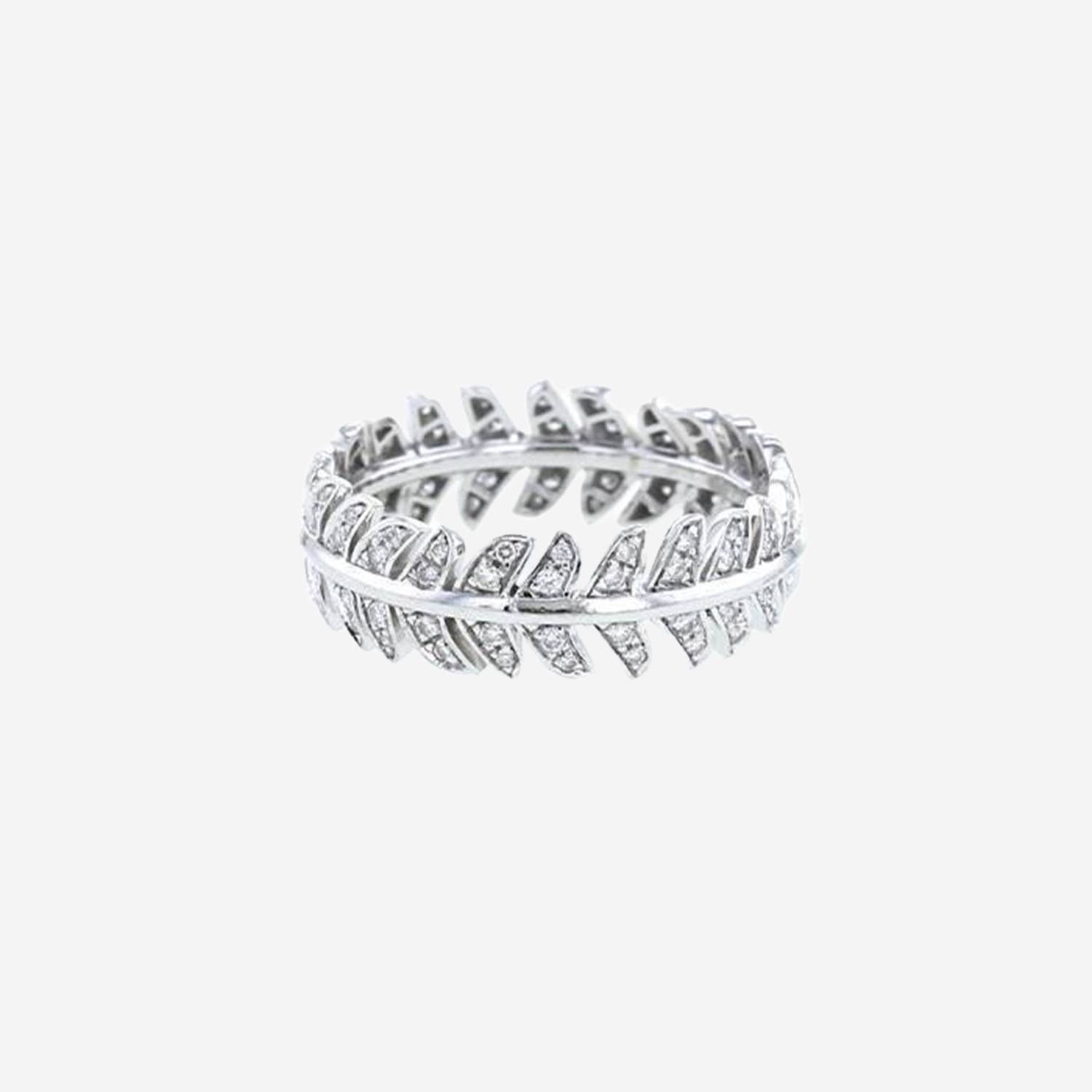 Bague Boucheron Plume de Paon en or blanc et diamants Bague Boucheron Plume de Paon en or blanc et diamants