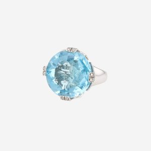 Bague Bulgari Parentesi Cocktail en or blanc, topaze bleue et diamants