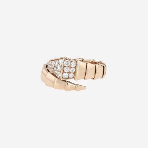 Bague Bulgari Serpenti Viper en or rose et diamants