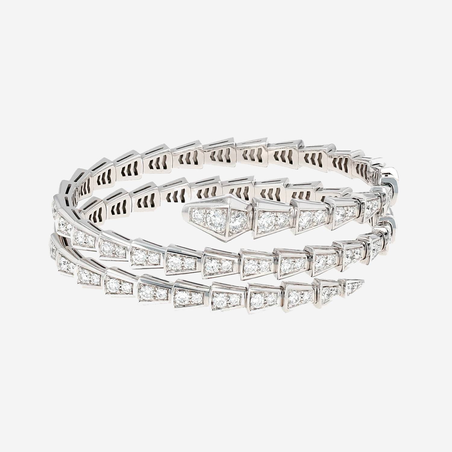 Bracelet Bulgari Serpenti Viper grand modèle en or blanc et diamants Bracelet Bulgari Serpenti Viper grand modèle en or blanc et diamants
