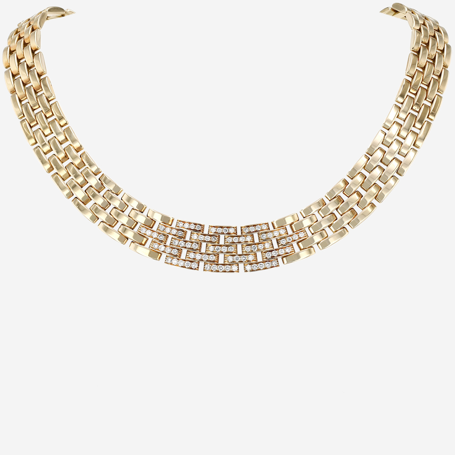 Collier articulé Cartier Maillon Panthère grand modèle en or jaune et diamants Collier articulé Cartier Maillon Panthère grand modèle en or jaune et diamants