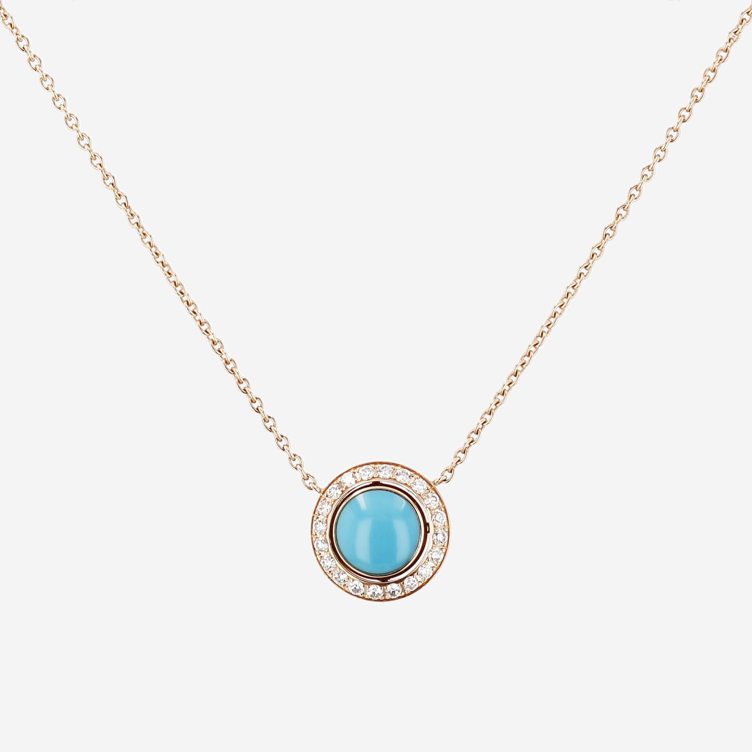 Collier Piaget Possession en or rose, diamants et turquoise Collier Piaget Possession en or rose, diamants et turquoise