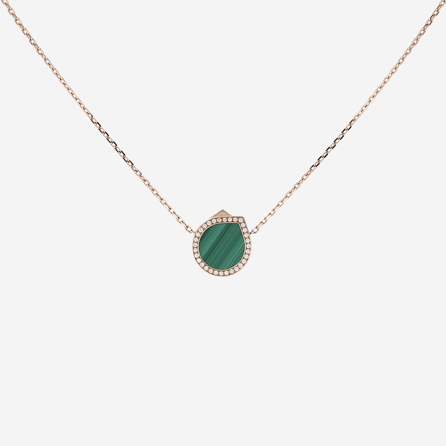 Collier Repossi Antifer en or rose, diamants et malachite Collier Repossi Antifer en or rose, diamants et malachite
