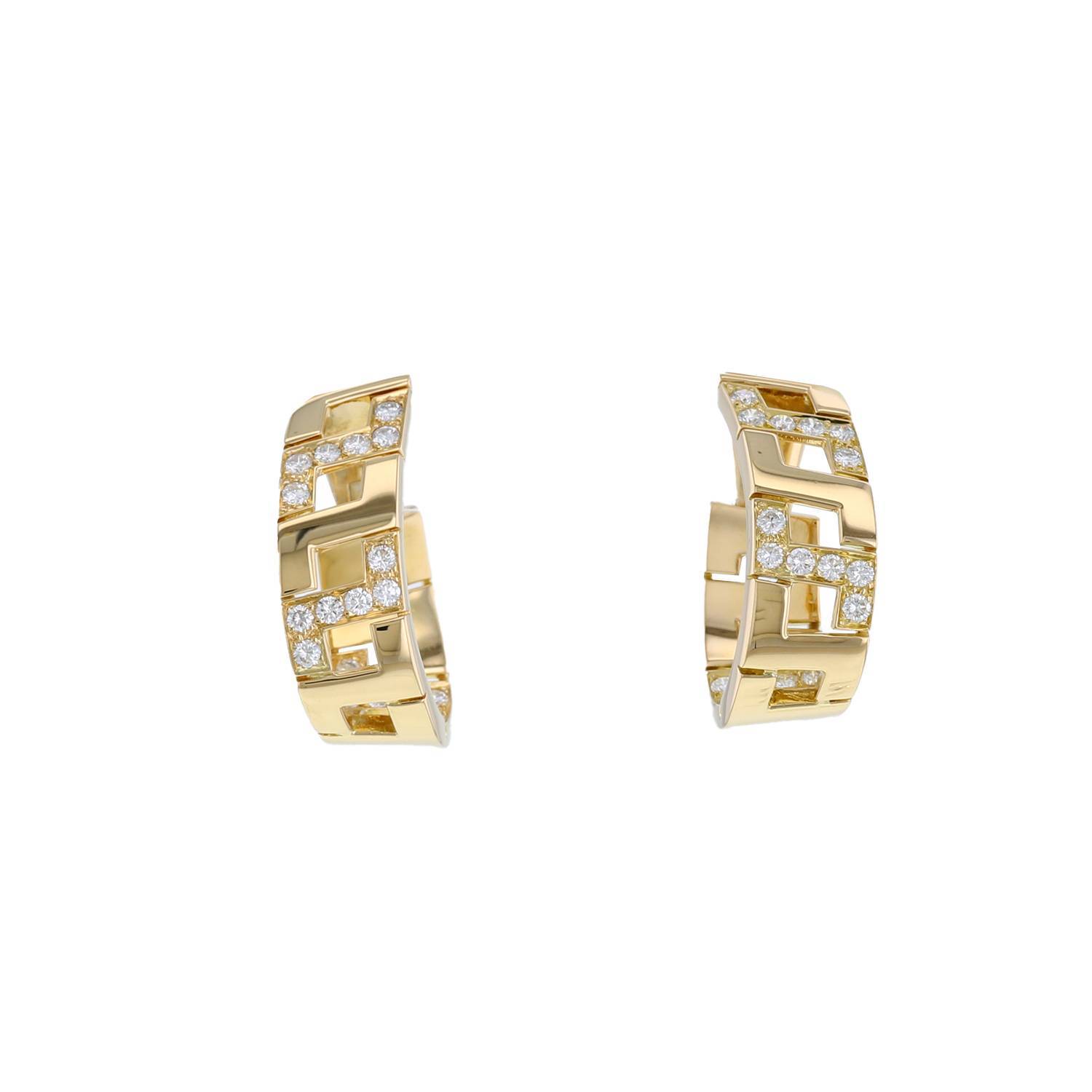 Paire de boucles d'oreilles Cartier Olympe en or jaune et diamants Paire de boucles d'oreilles Cartier Olympe en or jaune et diamants
