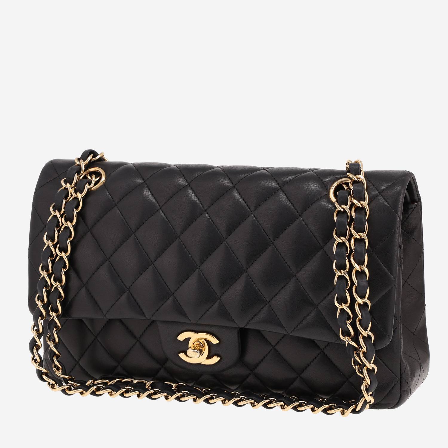 Sac à main Chanel Timeless Classic en cuir matelassé noir Sac à main Chanel Timeless Classic en cuir matelassé noir