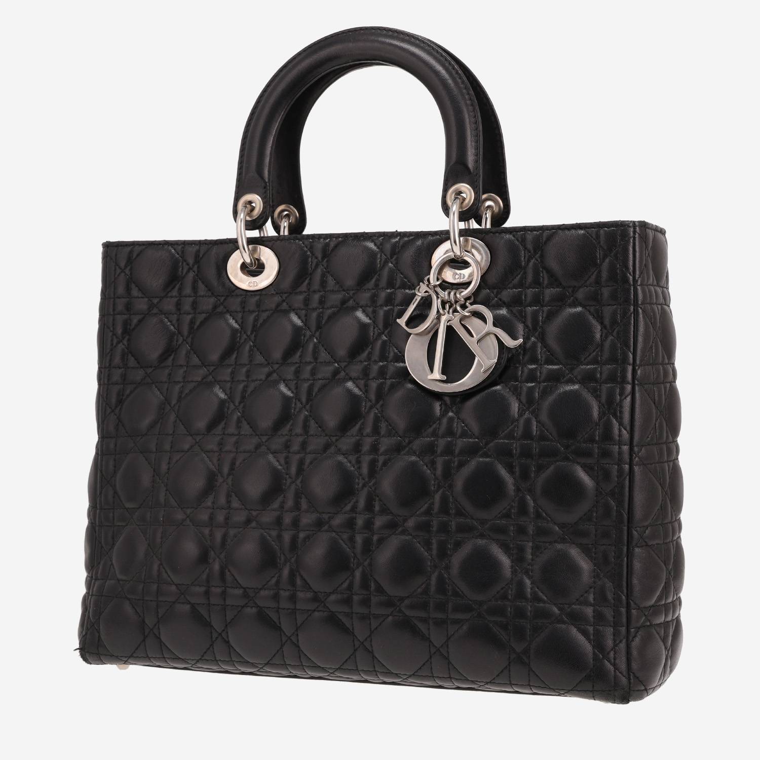 Sac à main Dior Lady Dior en cuir cannage noir Sac à main Dior Lady Dior en cuir cannage noir