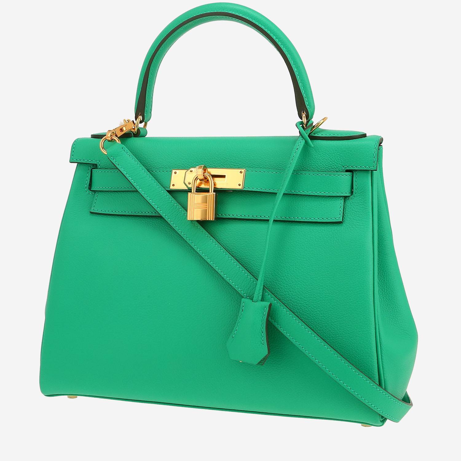 Sac à main Hermès Kelly 28 cm en cuir togo vert Sac à main Hermès Kelly 28 cm en cuir togo vert