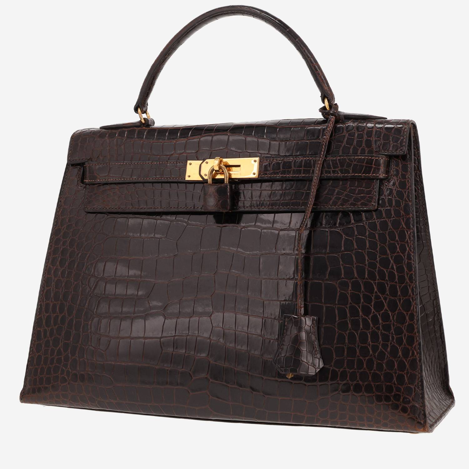Sac à main Hermès Kelly 32 cm en crocodile marron Sac à main Hermès Kelly 32 cm en crocodile marron