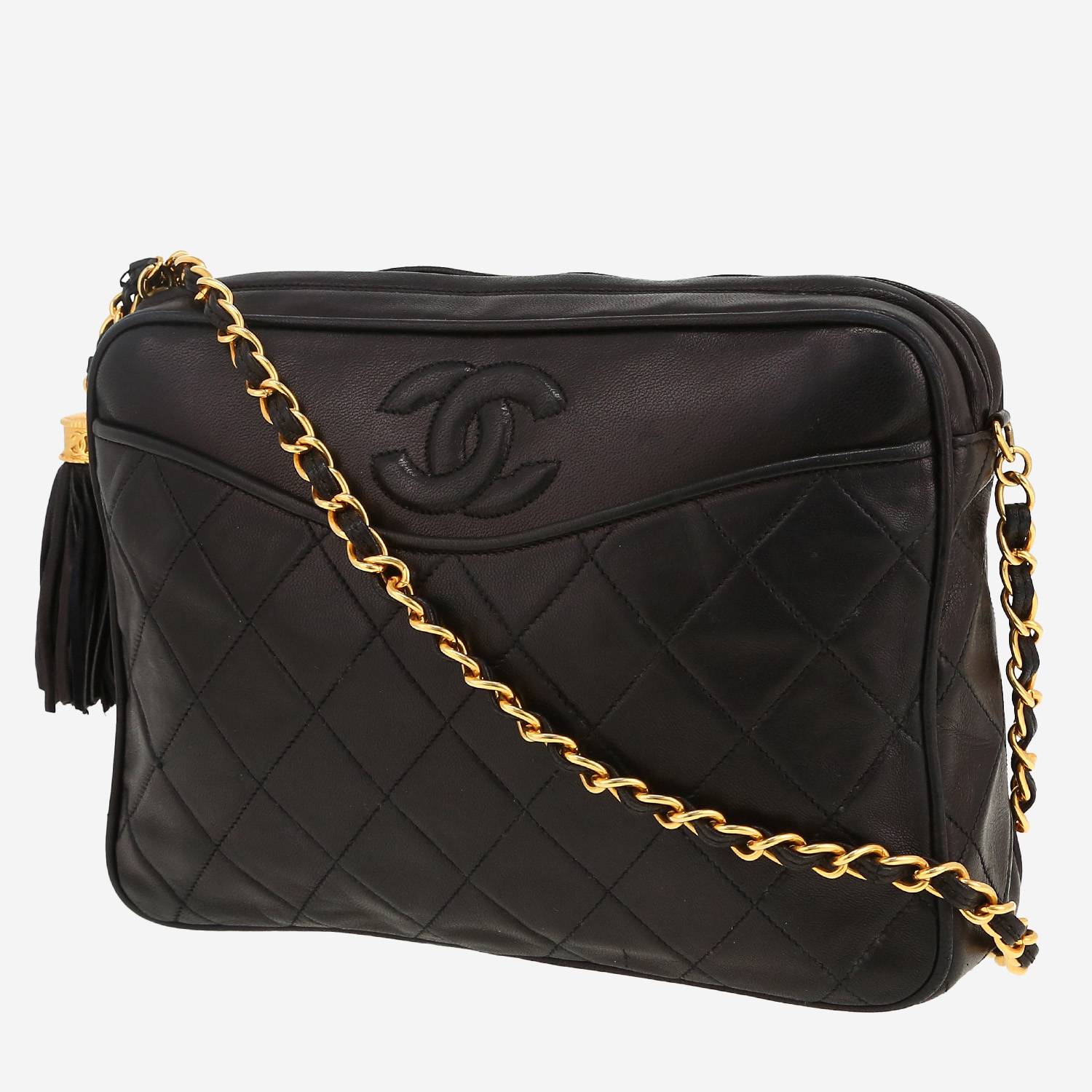 Sac bandoulière Chanel Camera en cuir matelassé noir Sac bandoulière Chanel Camera en cuir matelassé noir