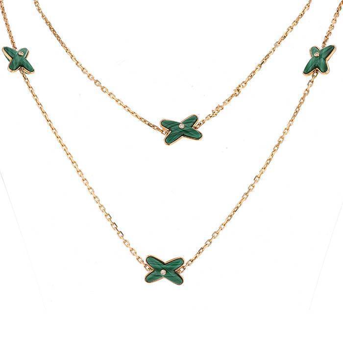 Sautoir Chaumet Jeux de Liens en or rose, malachite et diamants Sautoir Chaumet Jeux de Liens en or rose, malachite et diamants